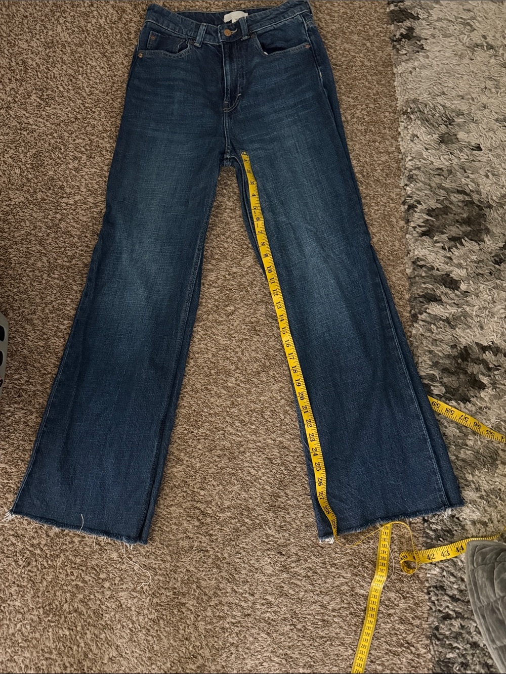 H&M Women's wide leg Jeans in Dark Blue Denim